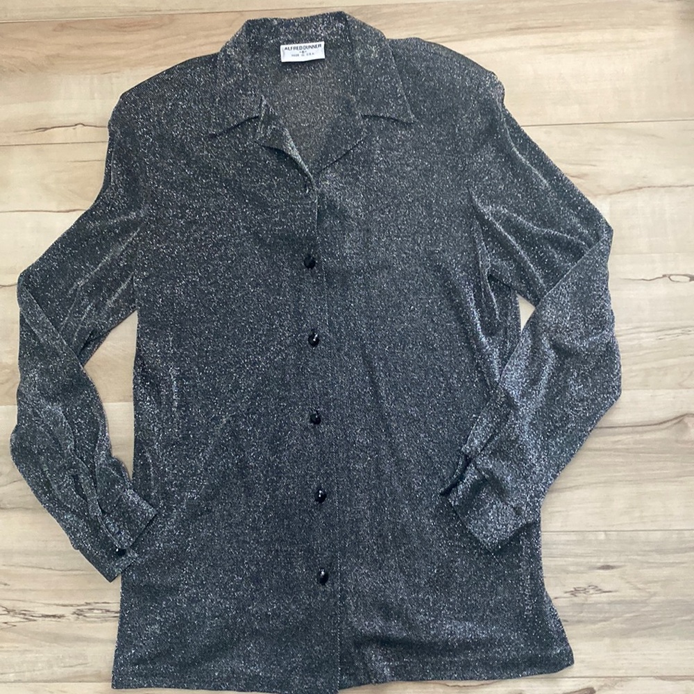 Alfred Dunner Womens Size 8 Button Front Blouse